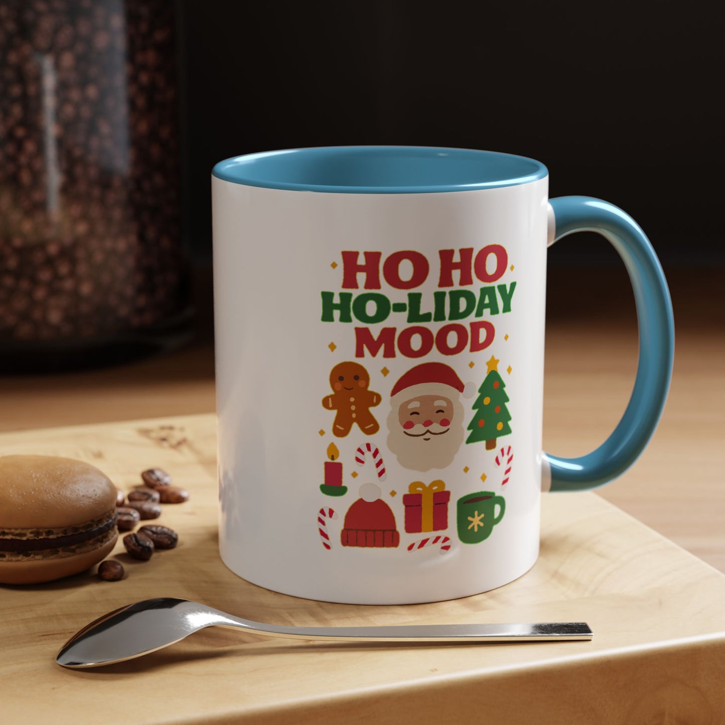 Festive Holiday Coffee Mug, Christmas Gift Mug, Fun Seasonal Drinkware, Ho Ho Ho-liday Mood, Cozy Hot Beverage Cup, Unique Gift Idea