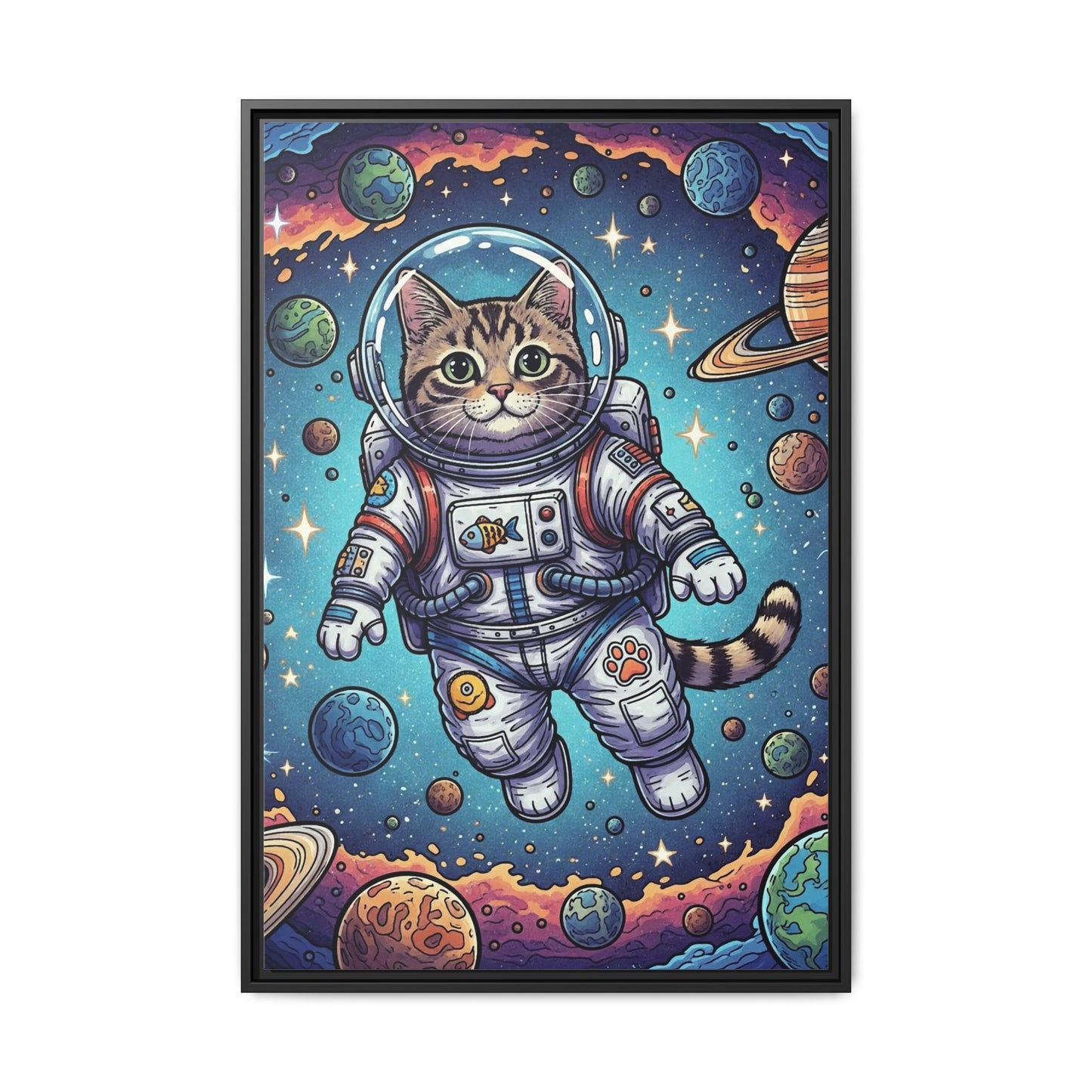Astronaut Cat - Framed Canvas