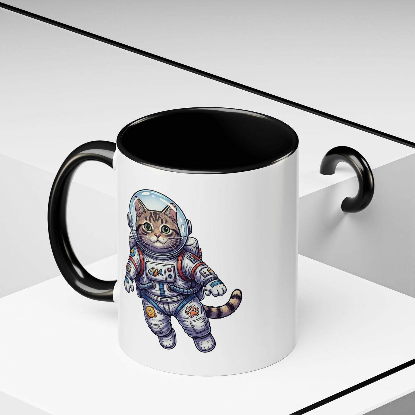 Astronaut Cat - Color Accent Mug