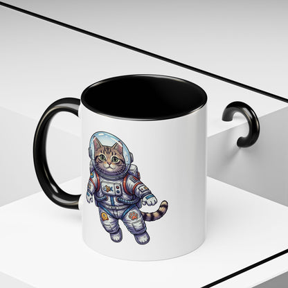 Astronaut Cat - Color Accent Mug