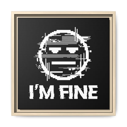 I’m Fine Glitched Smiley - Framed Canvas