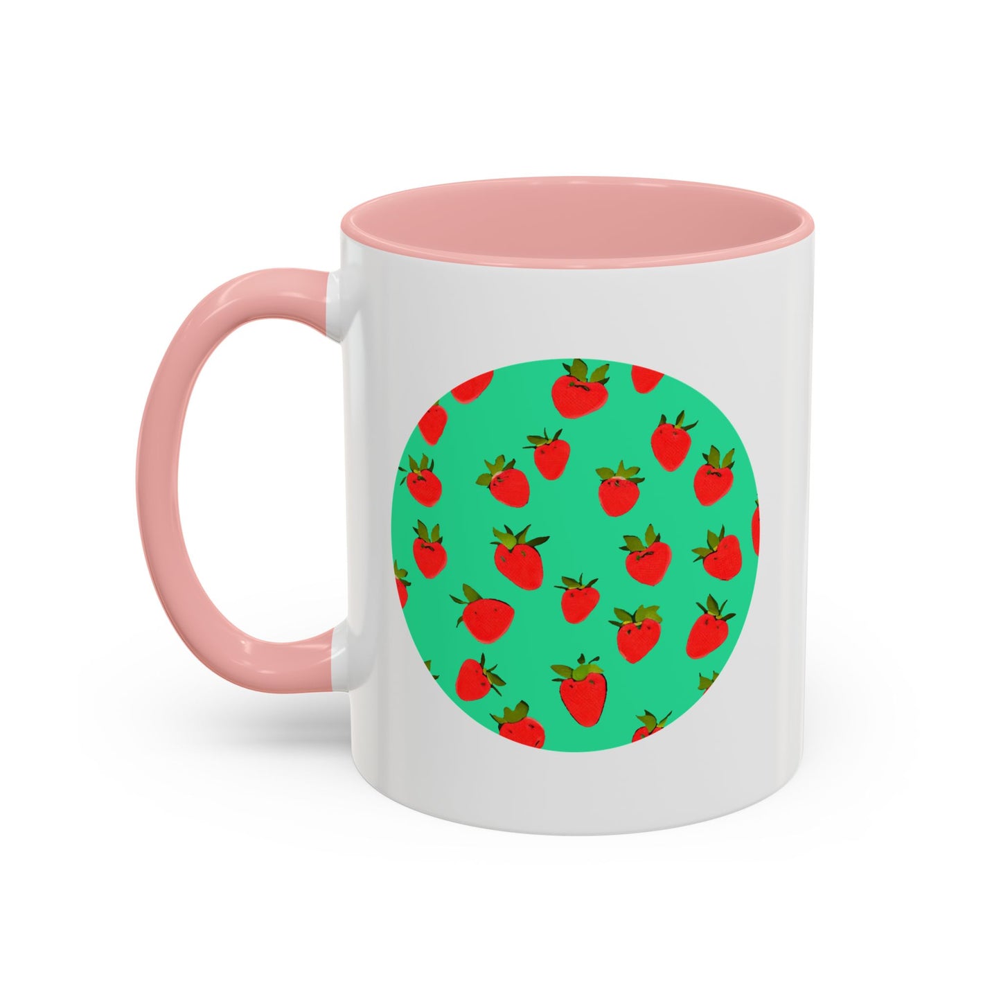 Strawberry Pattern - Color Accent Mug