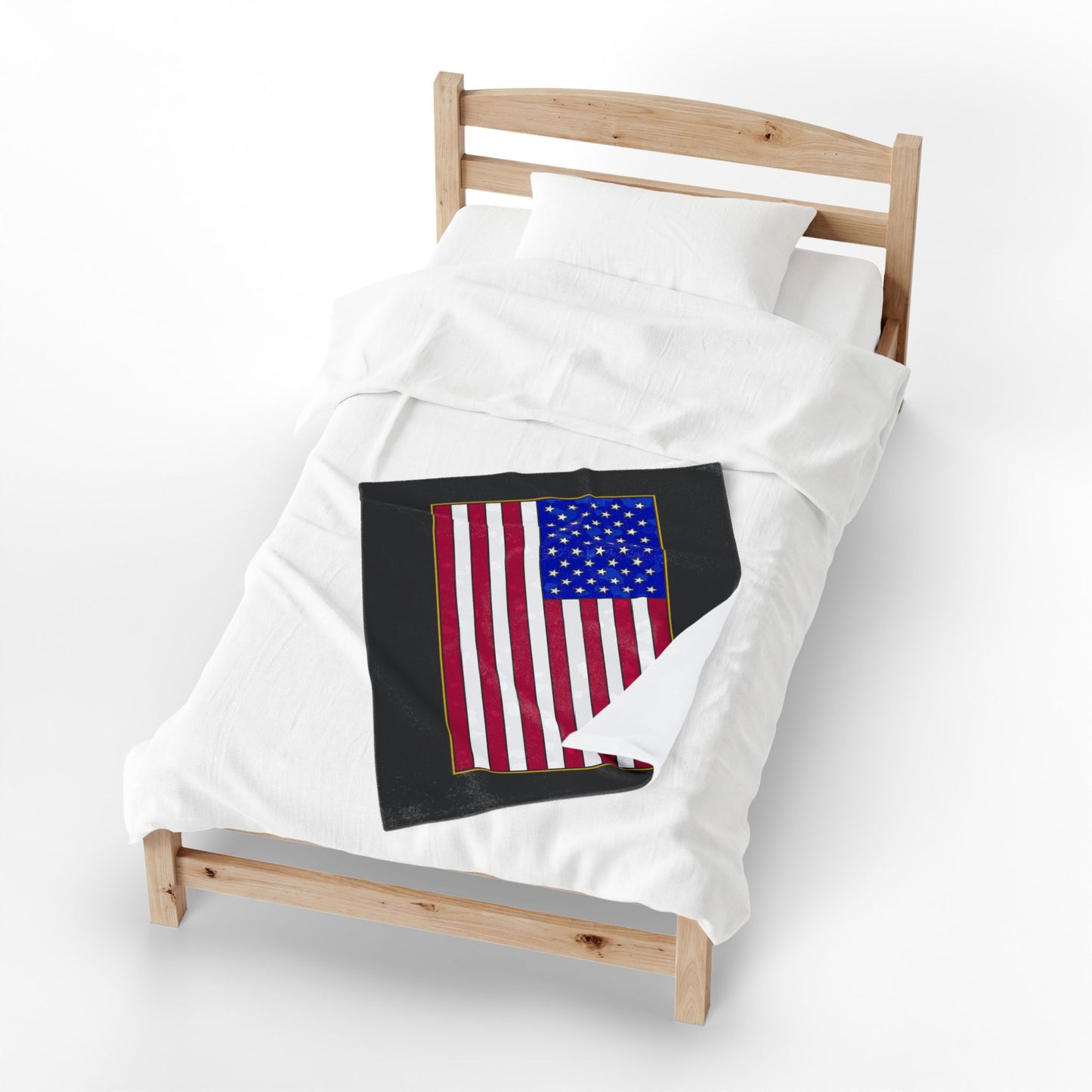 New Glory American Flag (Gold Edge Edition) - Plush Blanket