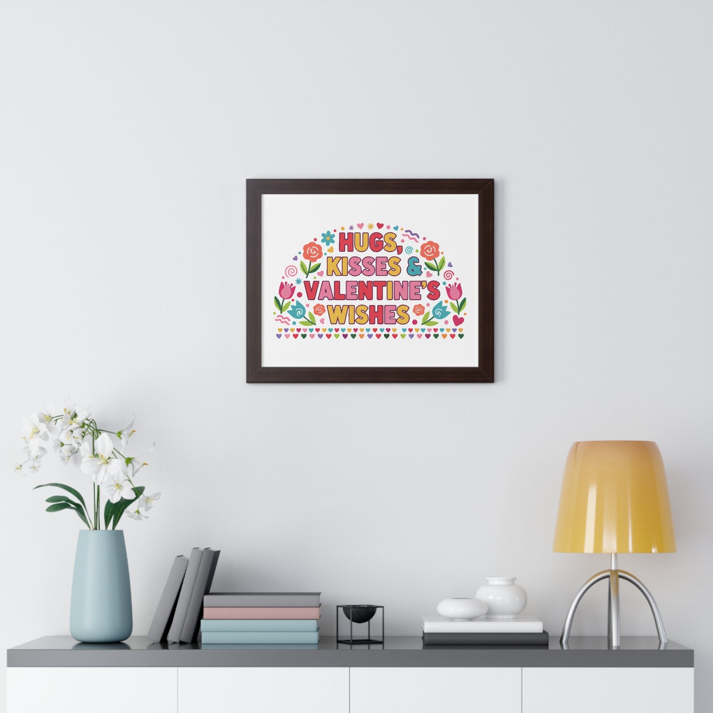 Hugs, Kisses & Valentine's Wishes - Framed Poster