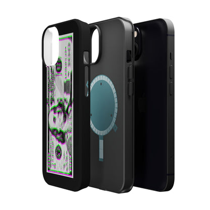 100 Dollars Bill - Green/Magenta Glitch - Magnetic Phone Case