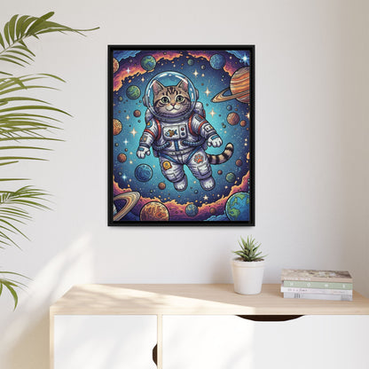 Astronaut Cat - Framed Canvas