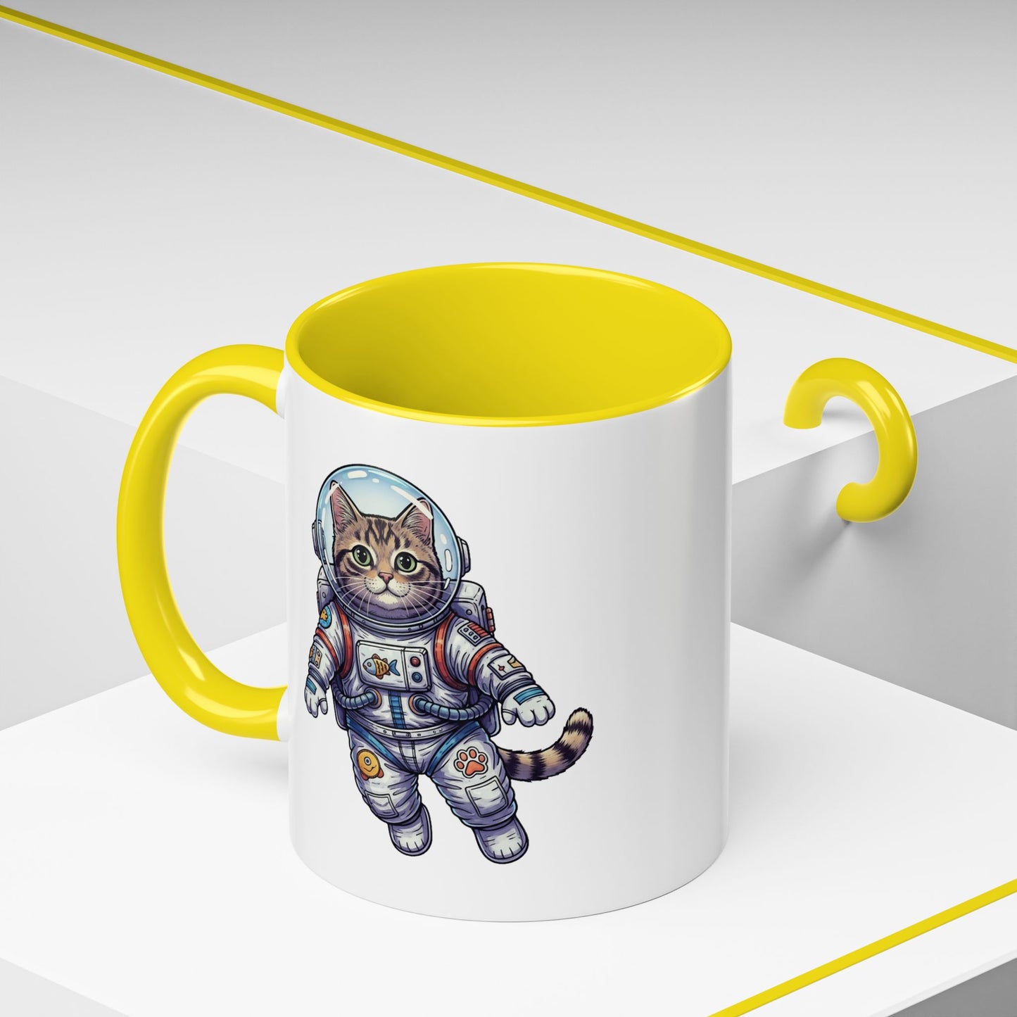 Astronaut Cat - Color Accent Mug