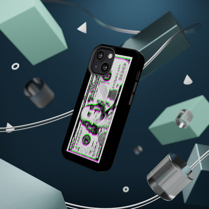 100 Dollars Bill - Green/Magenta Glitch - Magnetic Phone Case