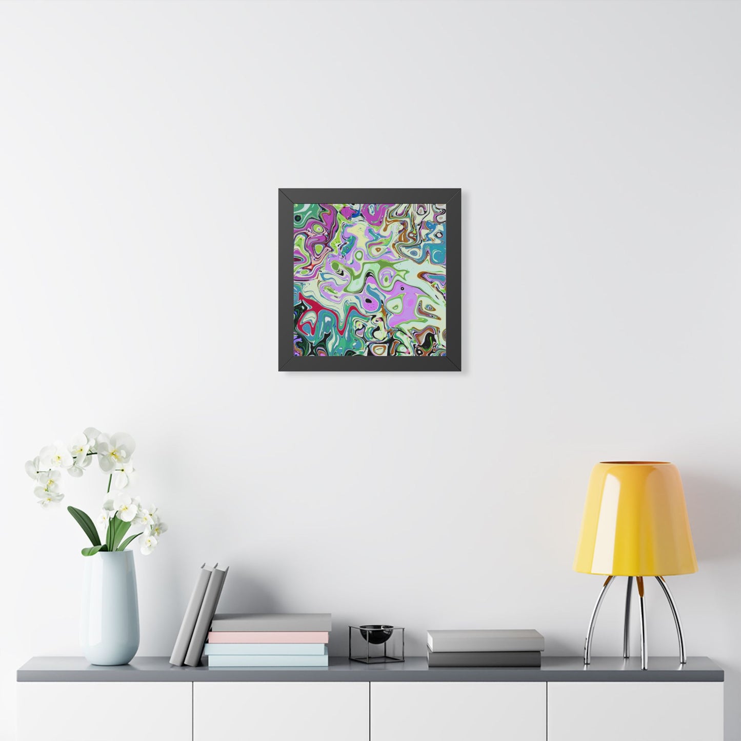Vibrant Multi‑Color Swirl - Framed Poster