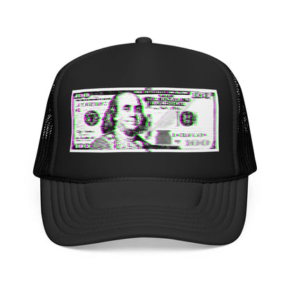 100 Dollars Bill - Green/Magenta Glitch - Cap