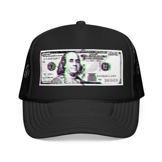 100 Dollars Bill - Green/Magenta Glitch - Cap