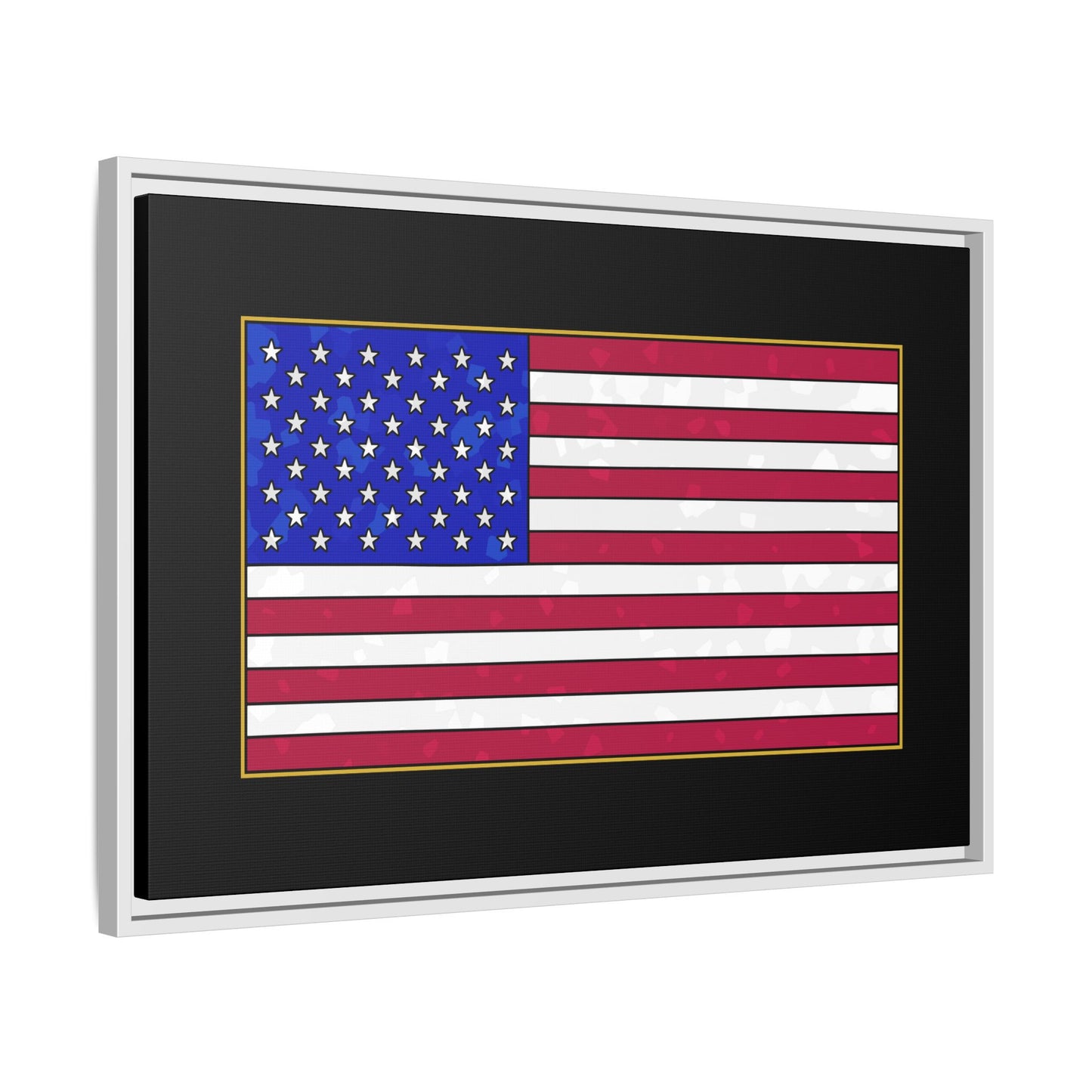 New Glory American Flag (Gold Edge Edition) - Framed Canvas