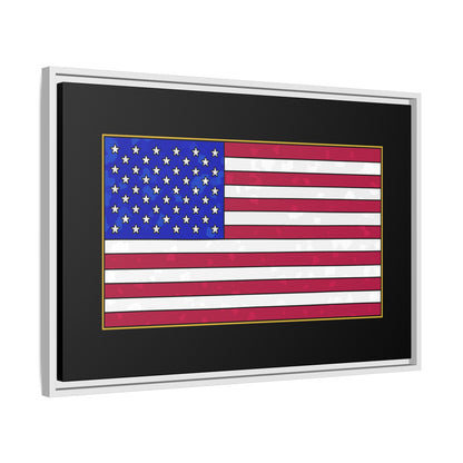 New Glory American Flag (Gold Edge Edition) - Framed Canvas