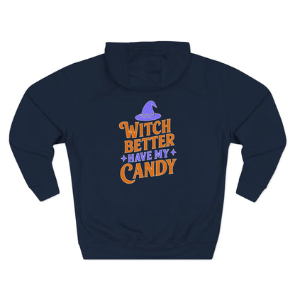 Witch-Themed Fleece Hoodie, Halloween Hoodie, Cozy Sweatshirt, Gift for Witches, Fall Fashion, Spooky Season Apparel