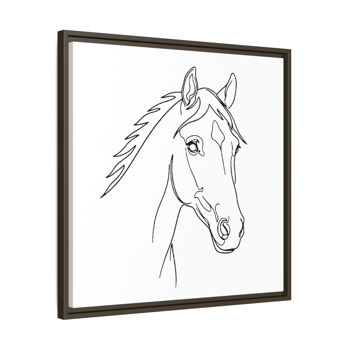 Horse Portrait Sketch - Framed Canvas
