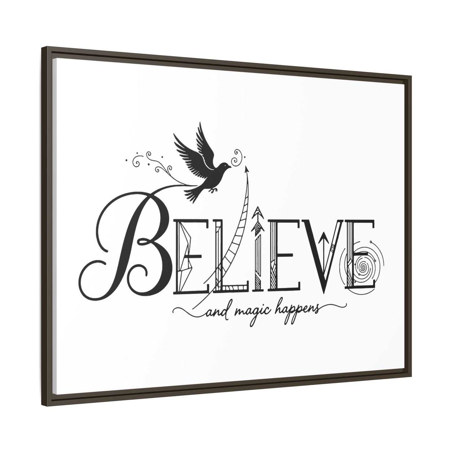 Believe and Magic Happens - Framed Canvas
