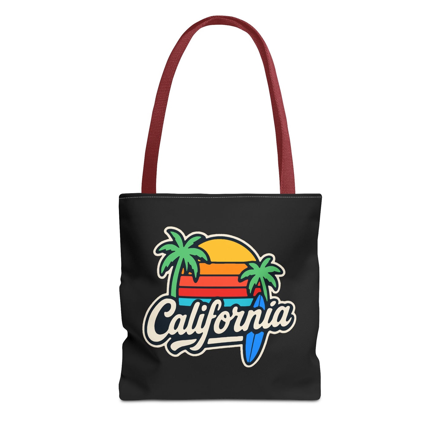 California Retro Tote Bag - Beach Vibes, Summer Accessory, Travel Bag, Gift for Friends, Eco-Friendly Shopping