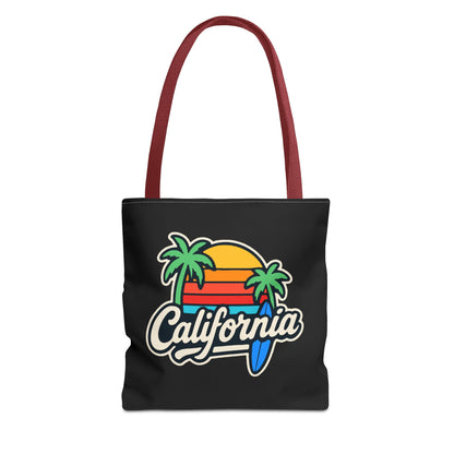 California Retro Tote Bag - Beach Vibes, Summer Accessory, Travel Bag, Gift for Friends, Eco-Friendly Shopping