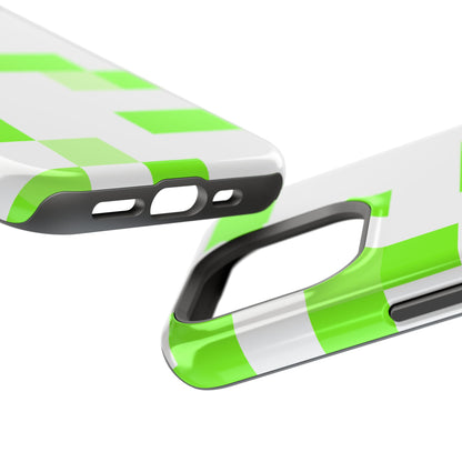 Lime Green Pixel Grid - Magnetic Phone Case
