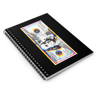 100 Dollars Bill - Neon Color Explosion - Spiral Notebook