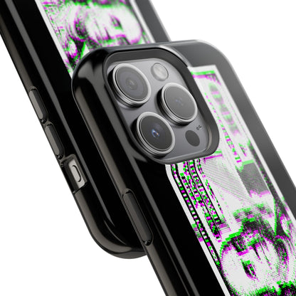 100 Dollars Bill - Green/Magenta Glitch - Magnetic Phone Case