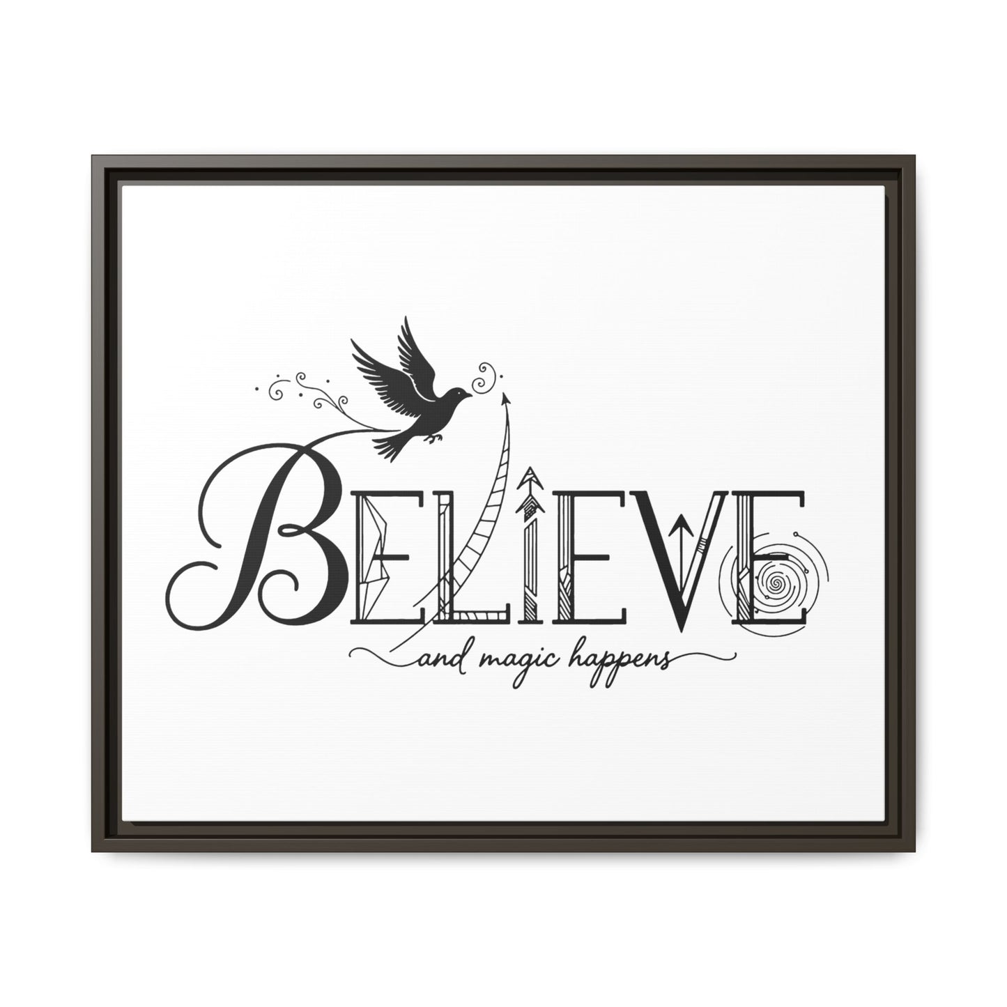 Believe and Magic Happens - Framed Canvas
