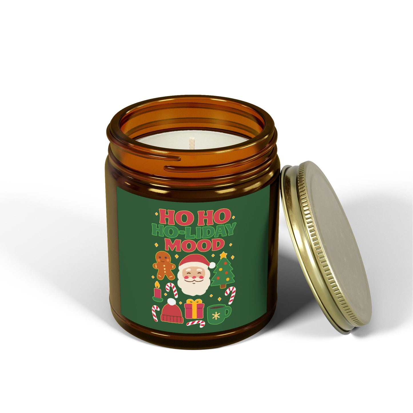 Ho Ho Ho-liday Mood Scented Candle, Coconut Apricot Wax, Relaxing Home Decor, Gift for Xmas Lovers, Cozy Atmosphere, Aromatherapy