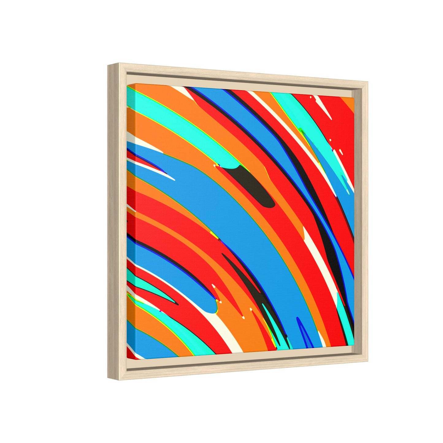 Abstract Rainbow Swirl Arc - Framed Canvas
