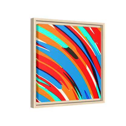 Abstract Rainbow Swirl Arc - Framed Canvas