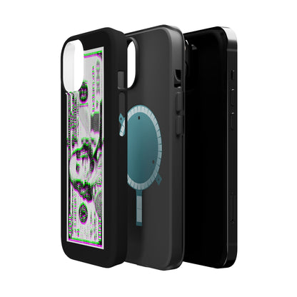 100 Dollars Bill - Green/Magenta Glitch - Magnetic Phone Case