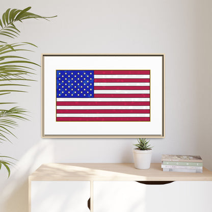 New Glory American Flag (Gold Edge Edition) - Framed Canvas