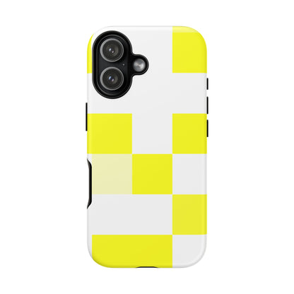 Yellow Pixel Grid - Phone Case