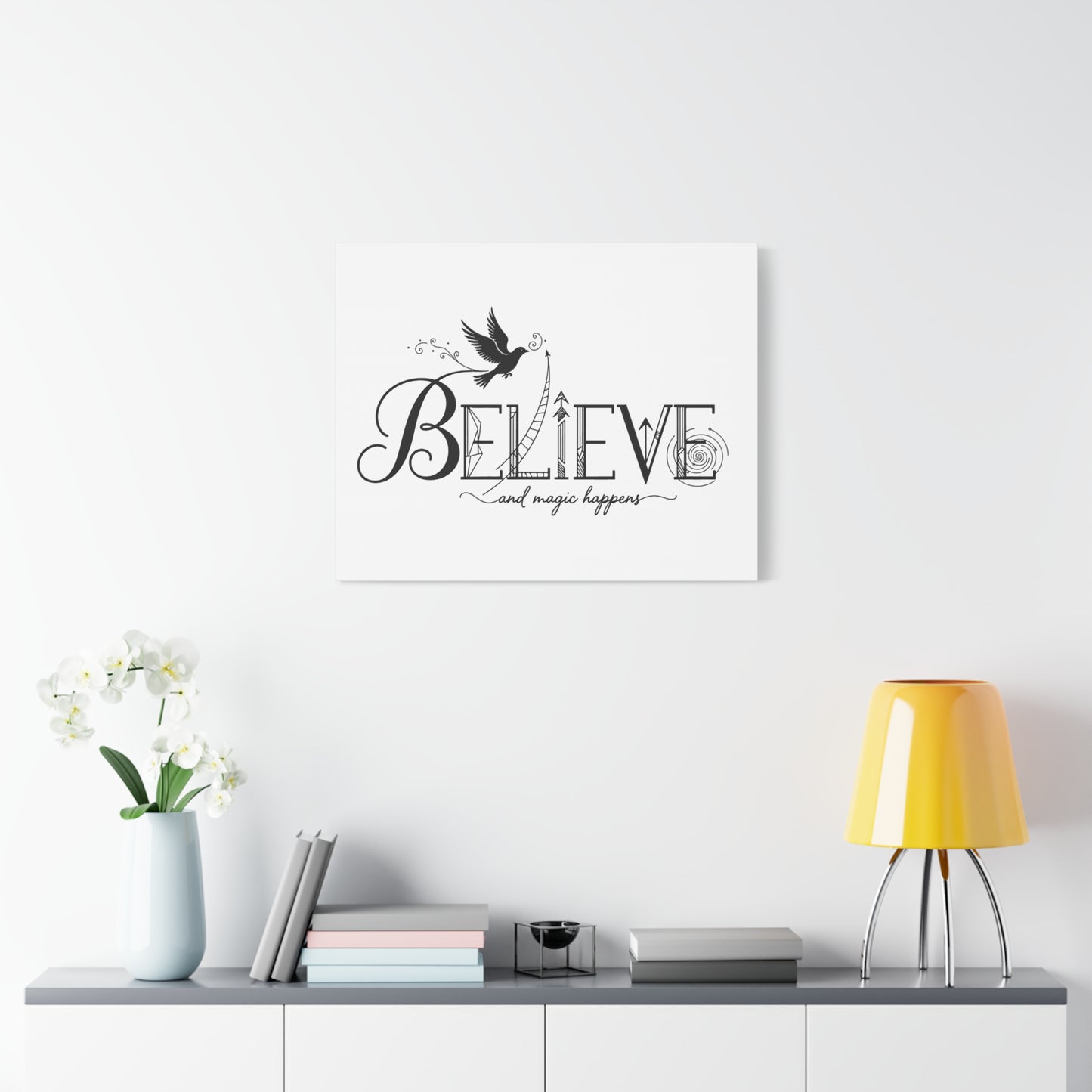 Believe and Magic Happens - Stretched Canvas