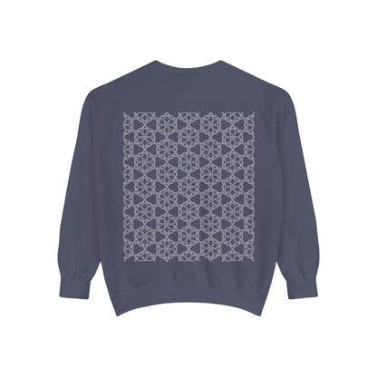 Garment-Dyed Sweatshirt with Elegant Floral Design, Cozy Unisex Sweater, Fashionable Casual Wear, Gift for Her, Perfect for Spring Style