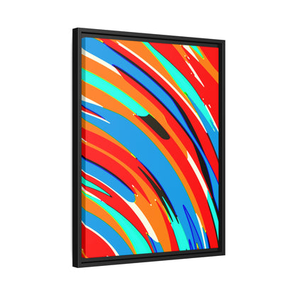 Abstract Rainbow Swirl Arc - Framed Canvas
