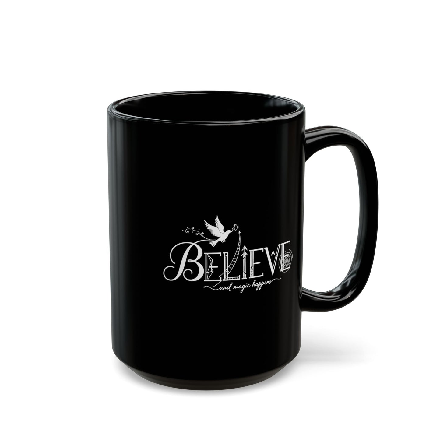Believe and Magic Happens - Black Mug
