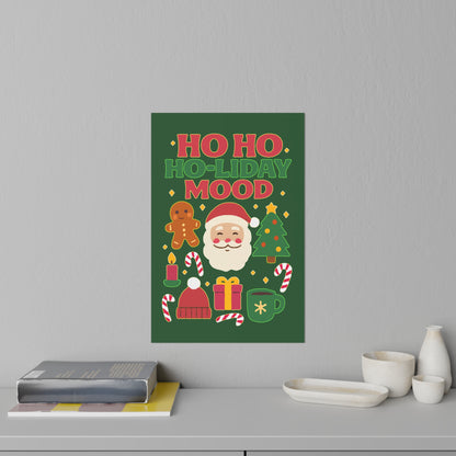 Festive Wall Decals, Ho Ho Ho-liday Mood Decor for Christmas, Holiday Party, Kids Room, Winter Decor, Seasonal Wall Art