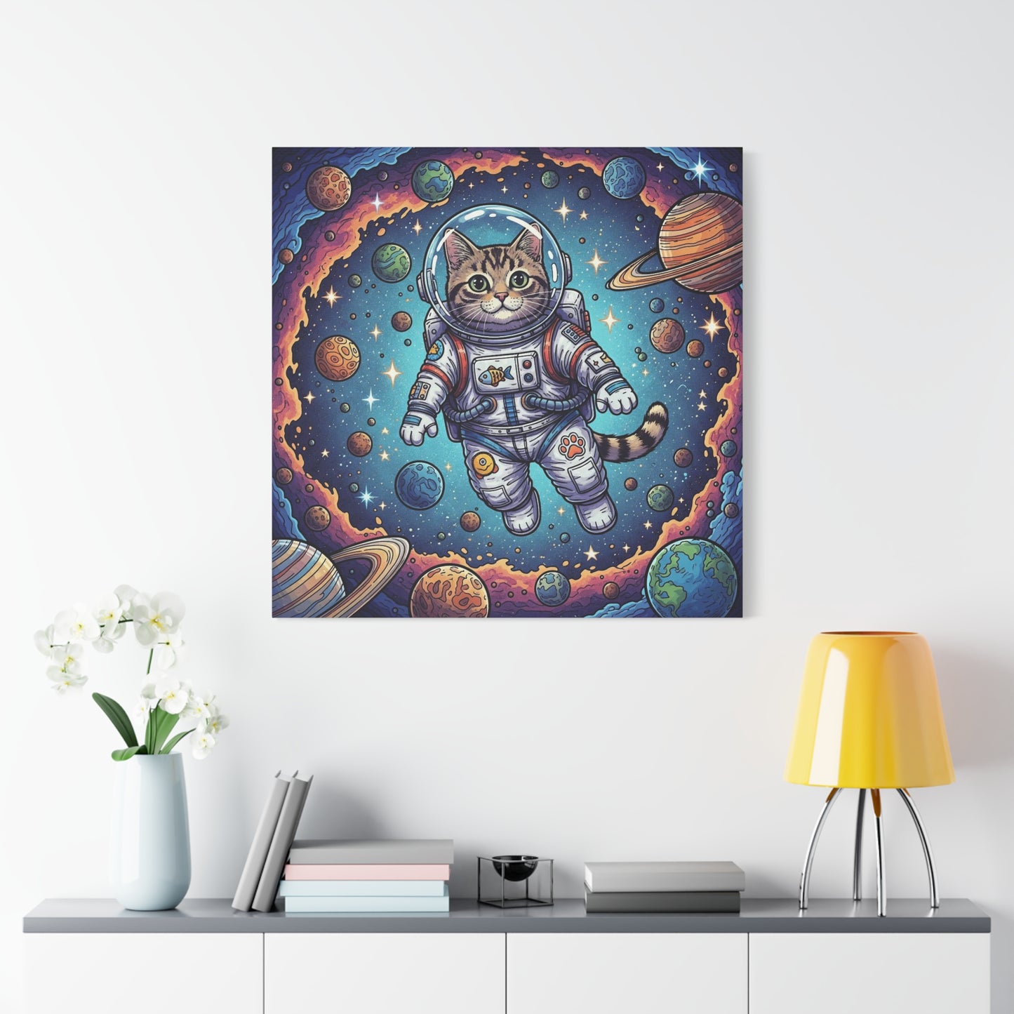 Astronaut Cat - Stretched Canvas