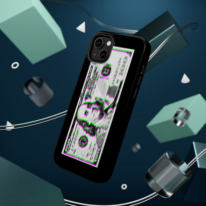 100 Dollars Bill - Green/Magenta Glitch - Magnetic Phone Case