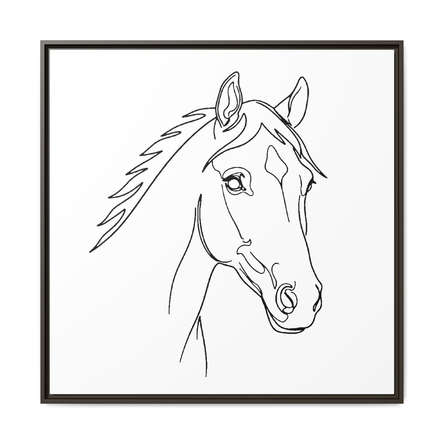 Horse Portrait Sketch - Framed Canvas