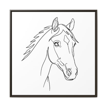Horse Portrait Sketch - Framed Canvas
