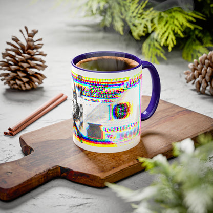 100 Dollars Bill - Neon Color Explosion - Color Accent Mug