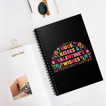 Hugs, Kisses & Valentine’s Wishes - Spiral Notebook