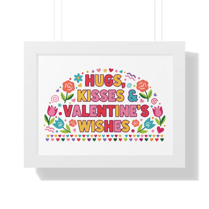 Hugs, Kisses & Valentine's Wishes - Framed Poster