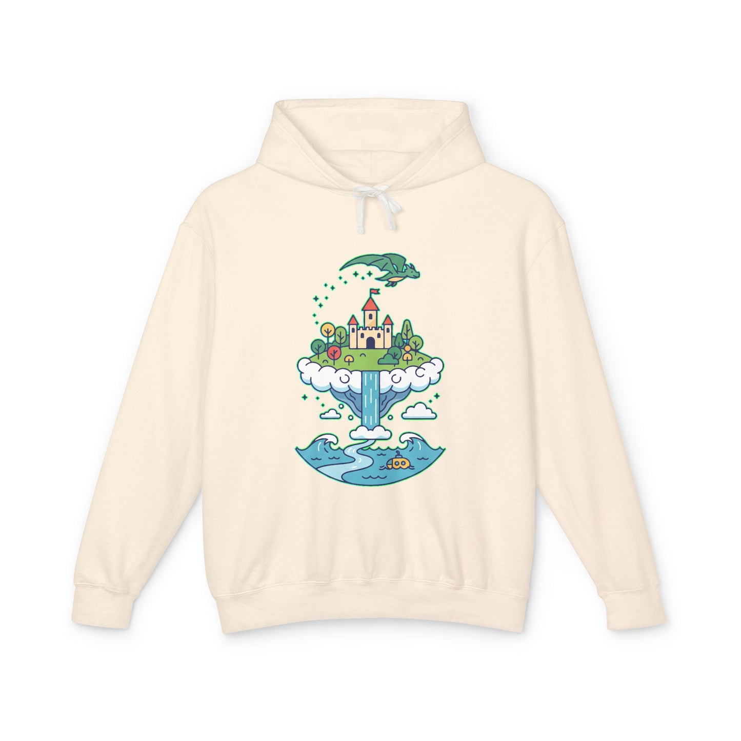Floating Castle Dragon - Magical Fantasy Island - Hoodie