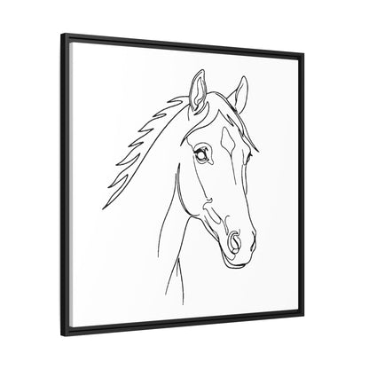Horse Portrait Sketch - Framed Canvas
