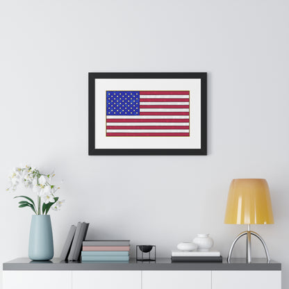 New Glory American Flag (Gold Edge Edition) - Framed Poster