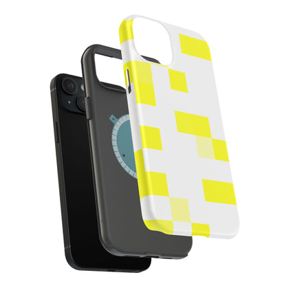 Yellow Pixel Grid -  Magnetic Phone Case