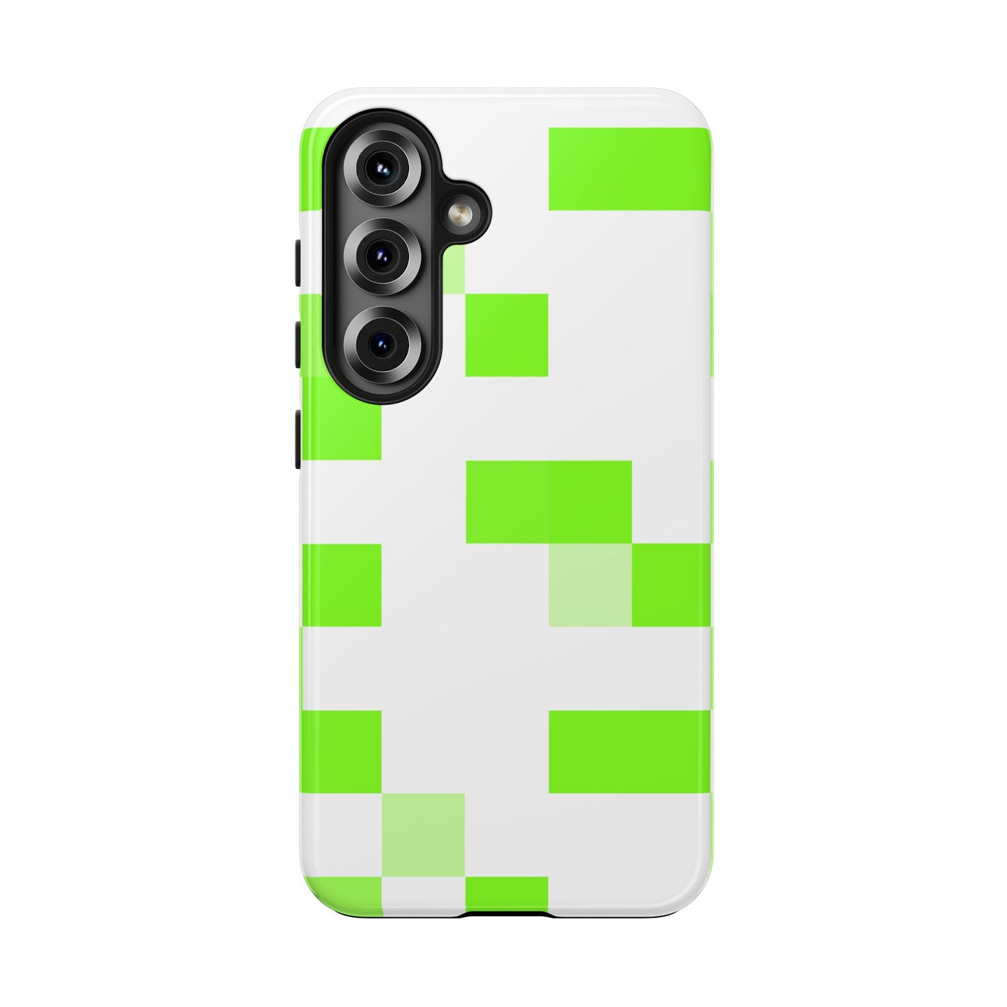 Lime Green Pixel Grid - Phone Case