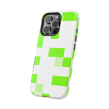 Lime Green Pixel Grid - Magnetic Phone Case